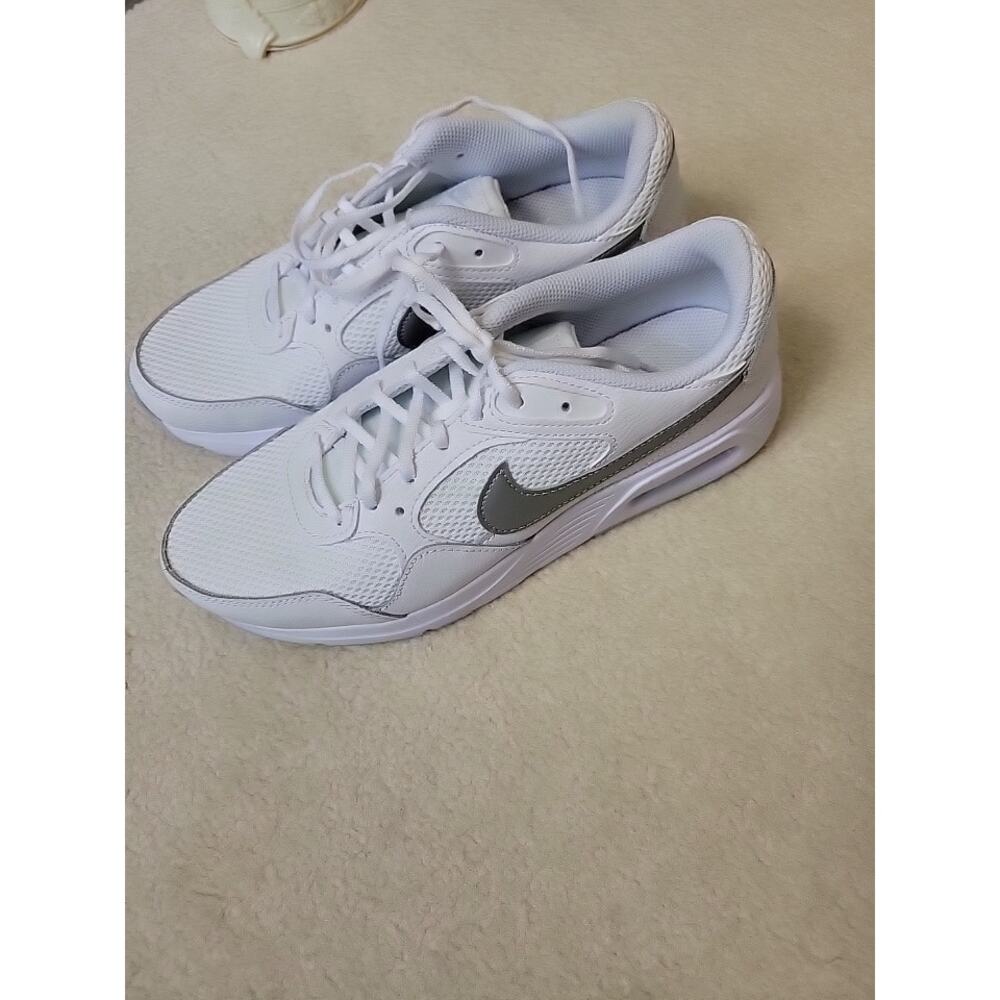 EUC Women's 8.5 Nike Air Max Running Shoes Sneakers White Metallic Platinum - Picture 13 of 14